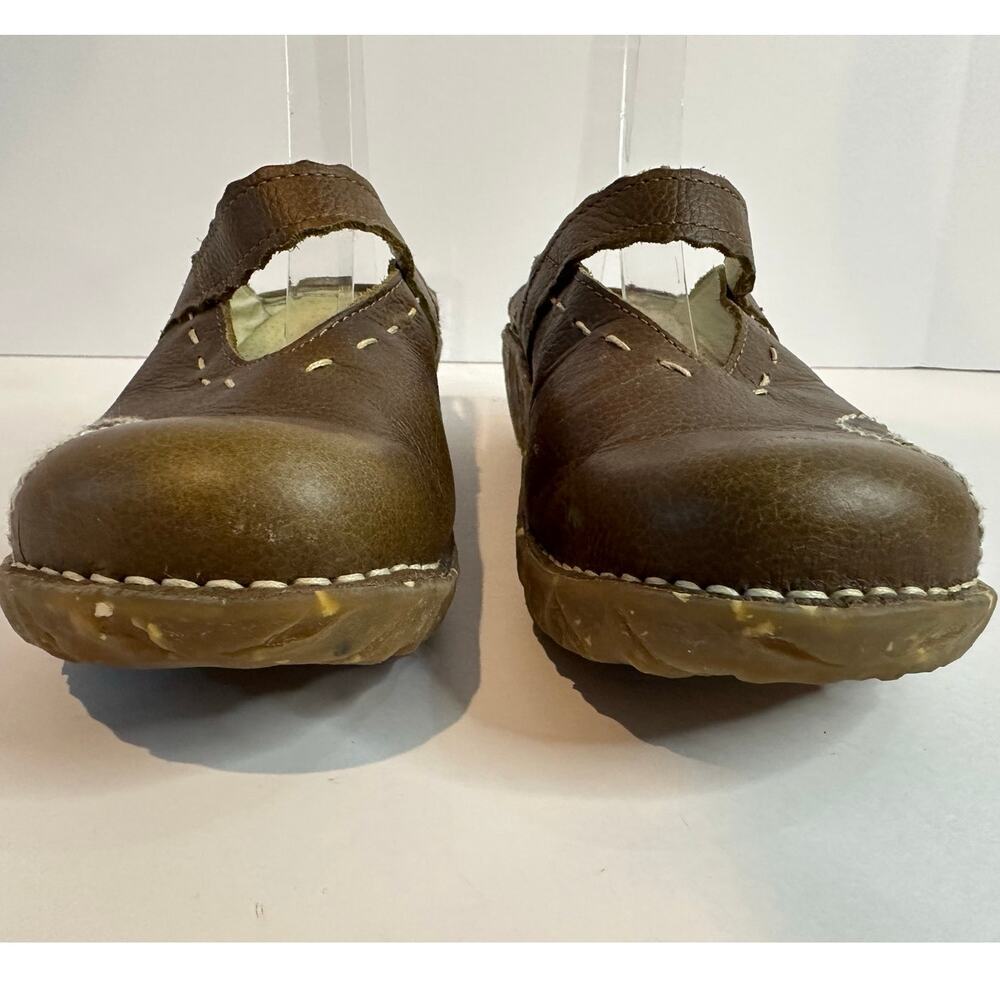 El Naturalista Leather Mary Jane Clogs Brown Embroidered Women's 38 Gorpcore - Picture 4 of 11
